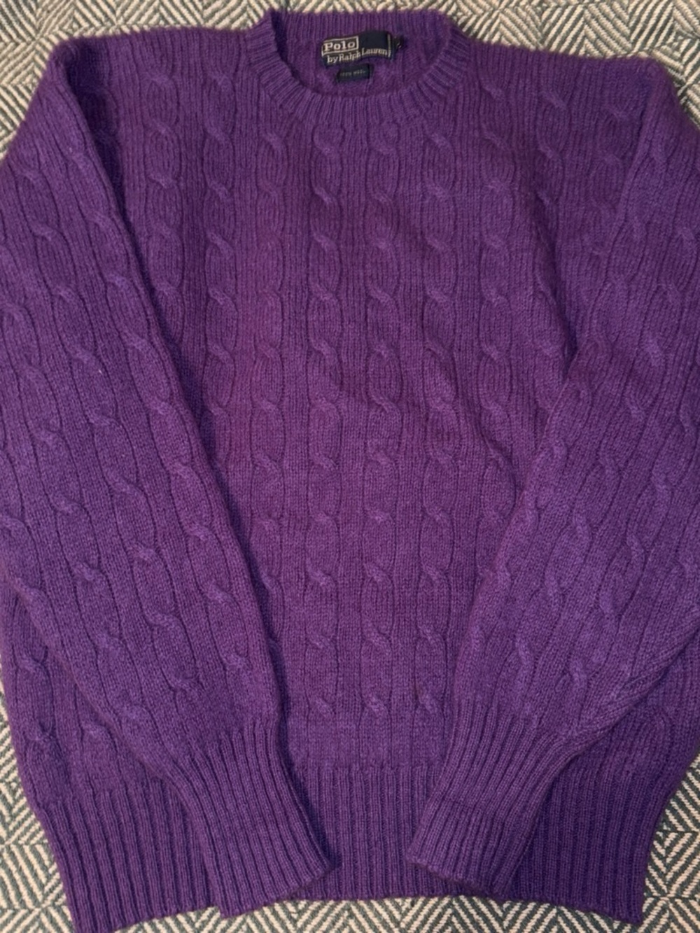 Polo by Ralph Lauren Purple Cable Knit Crew Sweater